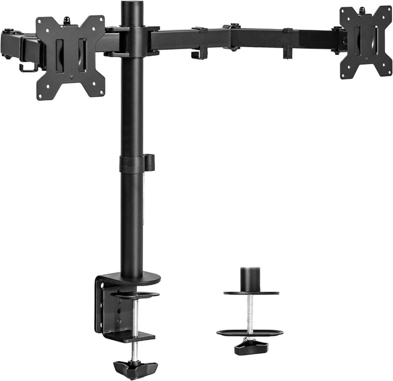 VIVO Dual Monitor Desk Mount, Heavy Duty Fully Adjustable Stand, Fits 2 LCD LED Screens up to 30 inches, Black, STAND-V002  Amazon.ca Office Products