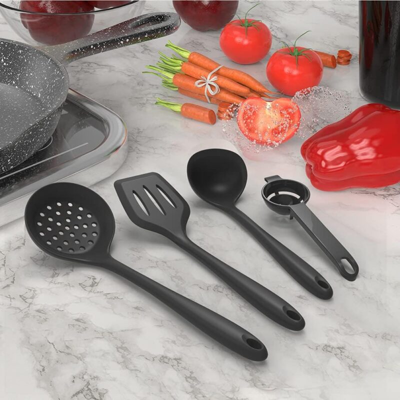 Silicone Cooking Utensils Set - 446°F Heat Resistant Kitchen Utensils,Turner Tongs,Spatula,Spoon,Brush,Whisk,Kitchen Utensil Gadgets Tools Set for Nonstick Cookware,Dishwasher Safe (BPA Free)  Amazon.ca Home - Image 5