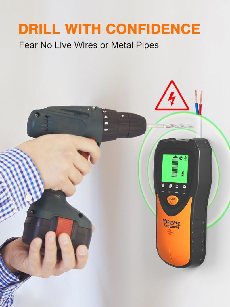 Mecurate Stud Finder Wall Scanner Sensor - 5 in 1 Electronic Stud with LCD Display & Audio Alarm for Wood AC Live Wire Metal Studs Detection Joist Pipe  Amazon.ca Tools & Home Improvement - Image 7