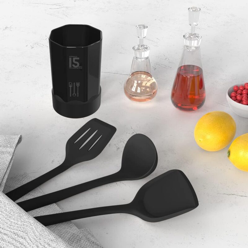 Silicone Cooking Utensils Set - 446°F Heat Resistant Kitchen Utensils,Turner Tongs,Spatula,Spoon,Brush,Whisk,Kitchen Utensil Gadgets Tools Set for Nonstick Cookware,Dishwasher Safe (BPA Free)  Amazon.ca Home - Image 9