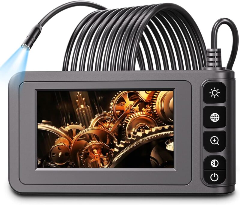 SKYBASIC Industrial Endoscope Borescope Camera with Light, 4.3'' LCD Screen HD Digital Snake Camera Handheld Waterproof Sewer Inspection Camera with 8 LED Lights, 16.5FT Semi-Rigid Cable  Amazon.ca Electronics