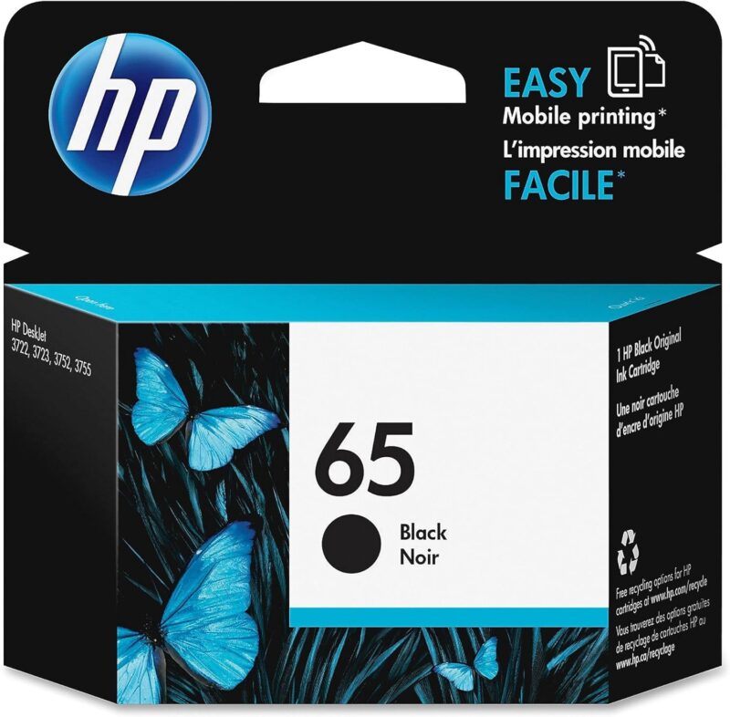 Original HP 65 Black Ink Cartridge | Works with HP AMP 100 Series, HP DeskJet 2600, 3700, 5000 Series, HP ENVY 5000 Series | Eligible for Instant Ink | N9K02AN  Amazon.ca Office Products - Image 3