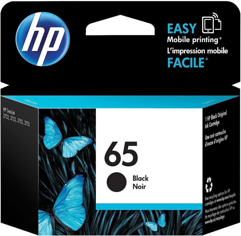 Original HP 65 Black Ink Cartridge | Works with HP AMP 100 Series, HP DeskJet 2600, 3700, 5000 Series, HP ENVY 5000 Series | Eligible for Instant Ink | N9K02AN  Amazon.ca Office Products - Image 2