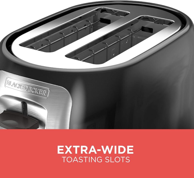 BLACK+DECKER 2-Slice Extra Wide Slot Toaster, Classic Oval, Black with Stainless Steel Accents, TR1278B  Amazon.ca Home - Image 3