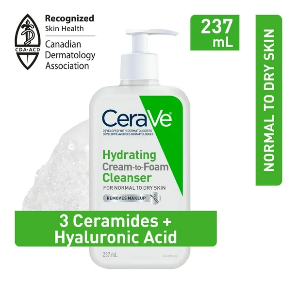 65ffc1b7-8be8-4957-8a08-b4d3109c002c.9a88410581eddbc47bdcd9134d0fa2fb CeraVe Hydrating CREAM-TO-FOAM Cleanser 237mL - Image 1