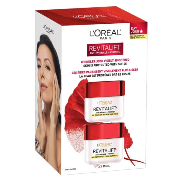 L'Oréal Paris Revitalift Anti-Wrinkle + Firming Day Cream SPF 25, 2 Pack x 50 mL | Buy Online at MKZmart